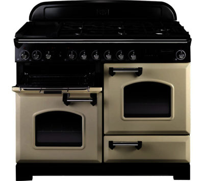RANGEMASTER  Classic Deluxe 110 Dual Fuel Range Cooker - Cream & Chrome